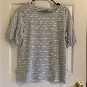LOFT Polka Dot Puff Sleeve Top